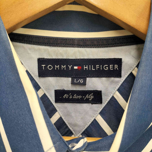 トミーヒルフィガー TOMMY HILFIGER 80'S TWO-PLY ストライプ L/S ボタンダウン シャツ メンズ import:L