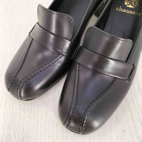 ショセ CHAUSSER カーフレザー ヒール ローファー パンプス レディース JPN:22.5