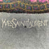 イヴサンローラン Yves Saint Laurent ペイズリー柄 ロゴ刺繍 フリンジ 大判 マフラー レディース