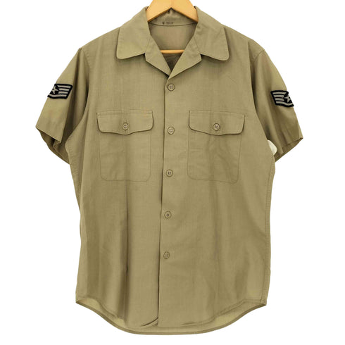 ユーエスエアーフォース U.S. AIR FORCE 1969年会計 TAN SHADE 1505 ワッペン装飾 開襟 ミリタリーシャツ メンズ
