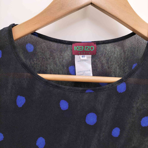 ケンゾーパリス KENZO PARIS フランス製 ドット プリント S/S シアー カットソー レディース 40