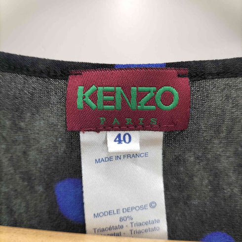 ケンゾーパリス KENZO PARIS フランス製 ドット プリント S/S シアー カットソー レディース 40