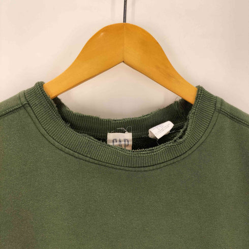 ギャップ Gap 80-90S OLD 白タグ デカタグ コットン ポリ 無地 ブランク スウェット トレーナー メンズ import:L