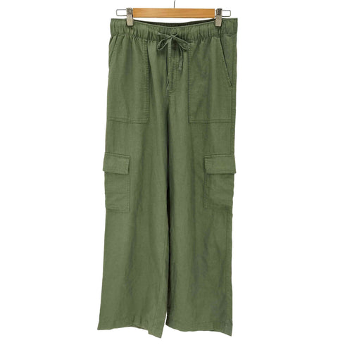 ギャップ Gap 24SS リネン ビスコース ワイド ユーリティー ベイカー カーゴ パンツ メンズ JPN:S