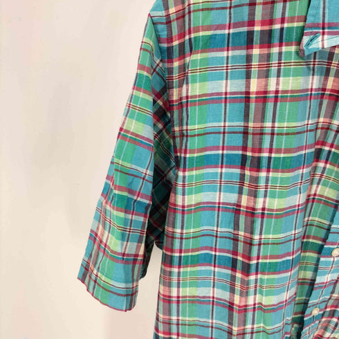 トミーヒルフィガー TOMMY HILFIGER リネンコットン チェック半袖シャツ メンズ import:XL