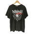 マルディメクルディ Mardi Mercredi HALFTIME SHOW ロゴプリント 花柄 クルーネックTシャツ メンズ