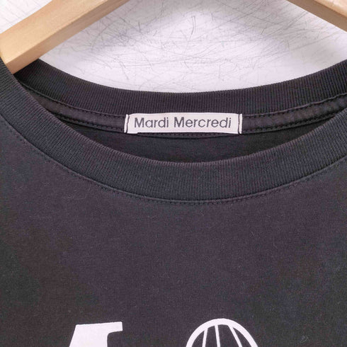 マルディメクルディ Mardi Mercredi HALFTIME SHOW ロゴプリント 花柄 クルーネックTシャツ メンズ