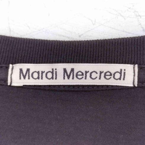 マルディメクルディ Mardi Mercredi HALFTIME SHOW ロゴプリント 花柄 クルーネックTシャツ メンズ