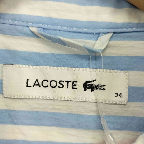 ラコステ LACOSTE リブニットカラーシアサッカーシャツワンピース レディース 34