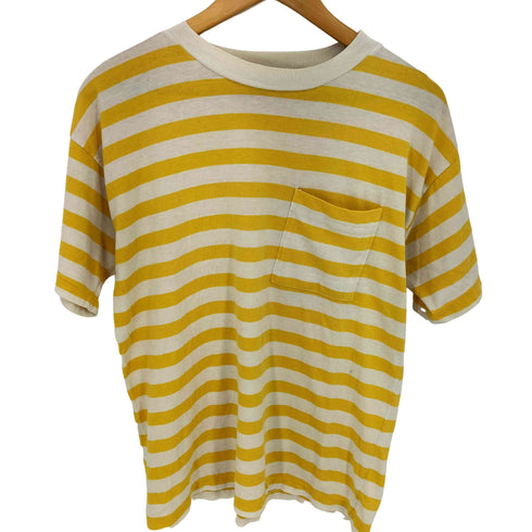 LINDSEY BLAKE 90-00s シングルステッチ フロントポケット クルーネック ボーダーTシャツ メンズ import:S