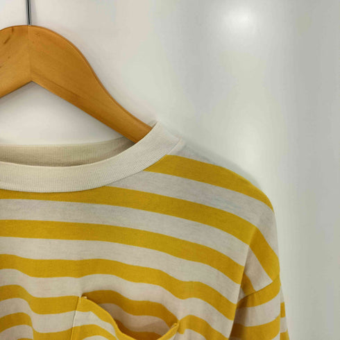 LINDSEY BLAKE 90-00s シングルステッチ フロントポケット クルーネック ボーダーTシャツ メンズ import:S
