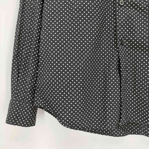 ブラックコムデギャルソン BLACK COMME des GARCONS 09ss ラウンドヘム ドット柄 長袖シャツ レディース JPN:S