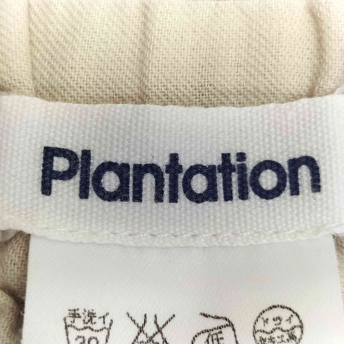 プランテーション Plantation 14aw リネン コットン ストライプ 刺繍プリント 巻きスカート レディース JPN:M