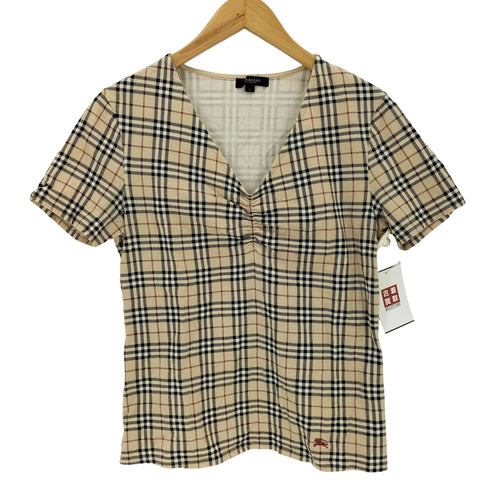 バーバリーロンドン BURBERRY LONDON ノバチェック シャーリングVネックカットソー レディース 2