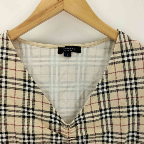 バーバリーロンドン BURBERRY LONDON ノバチェック シャーリングVネックカットソー レディース 2