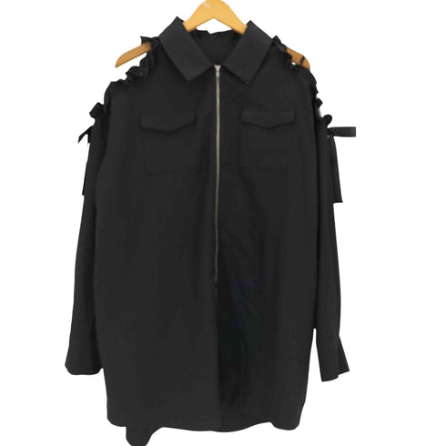アンクルージュ Ank Rouge シアーショルダー ジップシャツ レディース M
