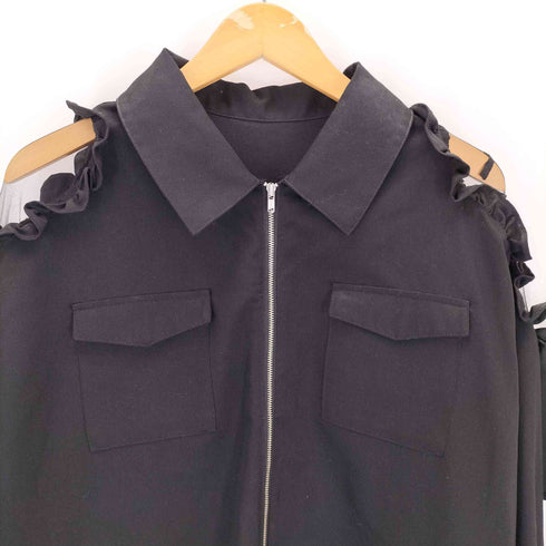 アンクルージュ Ank Rouge シアーショルダー ジップシャツ レディース M