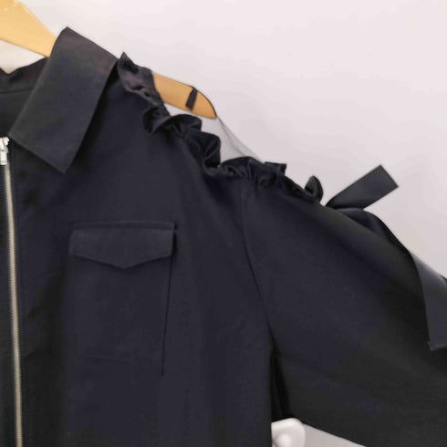 アンクルージュ Ank Rouge シアーショルダー ジップシャツ レディース M