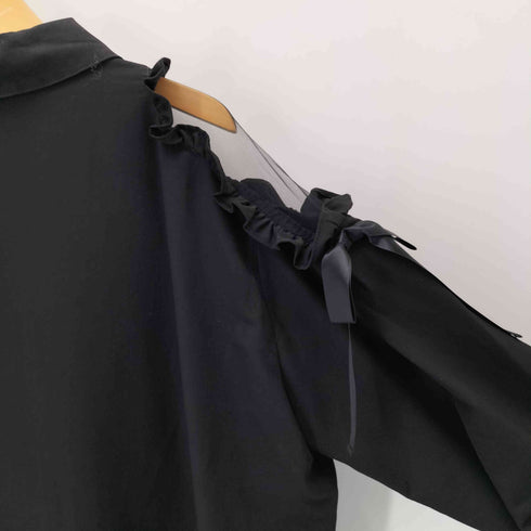 アンクルージュ Ank Rouge シアーショルダー ジップシャツ レディース M