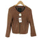 ナノユニバース NANO universe SHEEP SKIN ノーカラー レザージャケット レディース 36