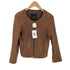 ナノユニバース NANO universe SHEEP SKIN ノーカラー レザージャケット レディース 36