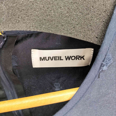 ミュベールワーク MUVEIL WORK 半袖 フリル ワンピース レディース 38