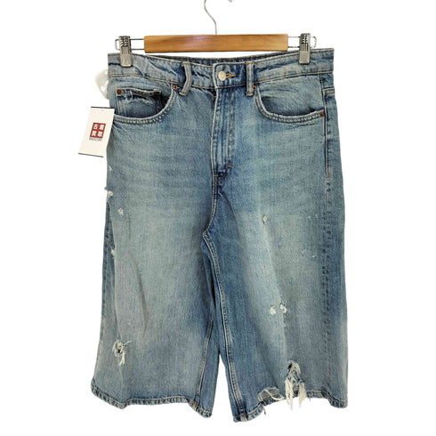 ザラ ZARA 七分丈 ダメージ加工 デニムバギーショーツ メンズ USA 2