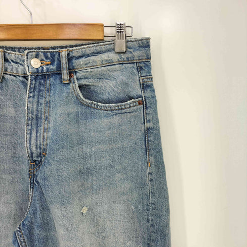 ザラ ZARA 七分丈 ダメージ加工 デニムバギーショーツ メンズ USA 2