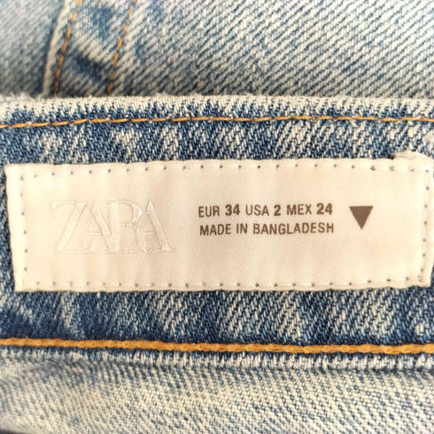 ザラ ZARA 七分丈 ダメージ加工 デニムバギーショーツ メンズ USA 2