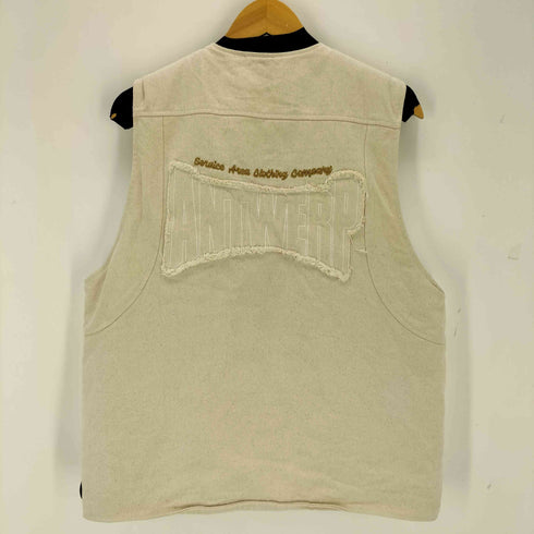 SERVICE AREA Reversible Vest Cream メンズ