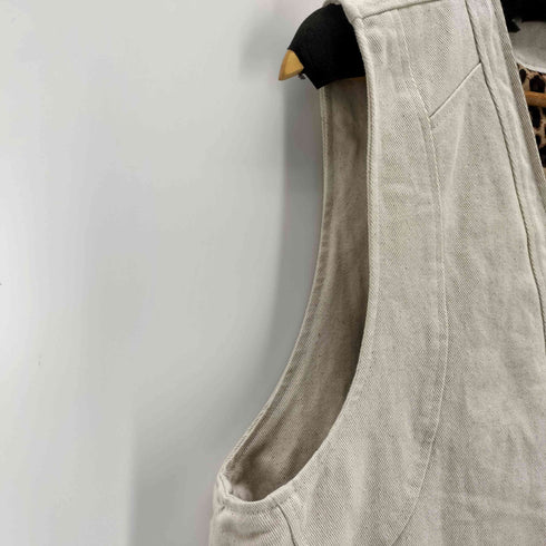 SERVICE AREA Reversible Vest Cream メンズ