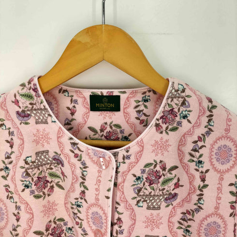 MINTON 花柄 ノーカラー ワンピース レディース import:M