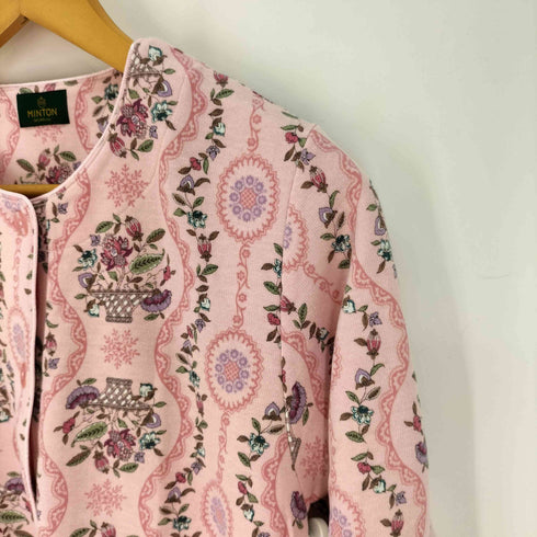 MINTON 花柄 ノーカラー ワンピース レディース import:M