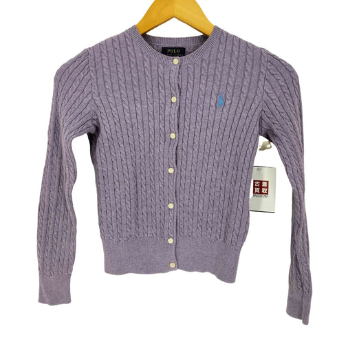ポロラルフローレン POLO RALPH LAUREN ポニー刺繍 ケーブル編み クルーネック ニット カーディガン レディース import:M