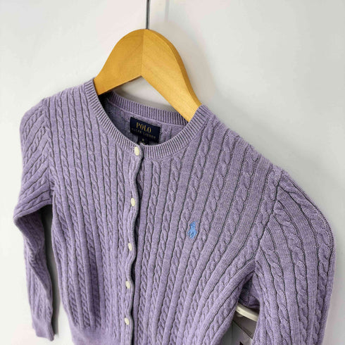 ポロラルフローレン POLO RALPH LAUREN ポニー刺繍 ケーブル編み クルーネック ニット カーディガン レディース import:M