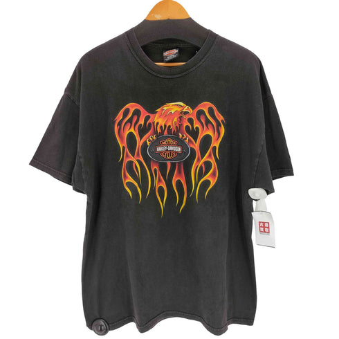 ハーレーダビッドソン HARLEY-DAVIDSON コピーライト1999 USA製 ファイヤーイーグル 両面プリントTシャツ メンズ XL