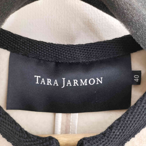 タラジャーモン TARA JARMON ウール混 ノーカラー ロングコート レディース JPN:40