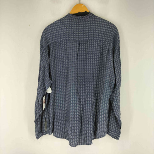 ALFANI 総柄 レーヨン100 バンドカラーシャツ メンズ import:L