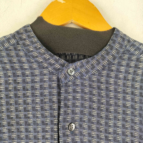 ALFANI 総柄 レーヨン100 バンドカラーシャツ メンズ import:L