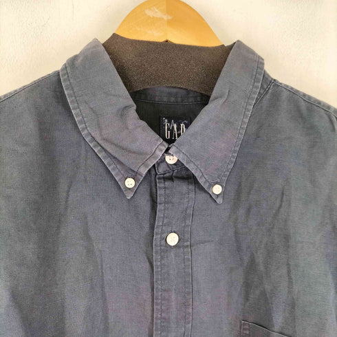 ギャップ Gap 90S 紺タグ リネン混 S/S BDシャツ メンズ import:XL