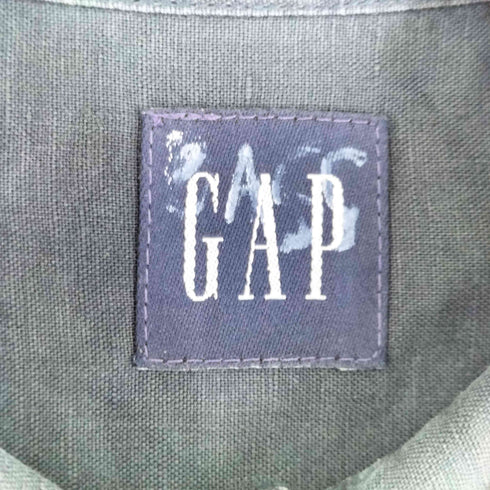 ギャップ Gap 90S 紺タグ リネン混 S/S BDシャツ メンズ import:XL