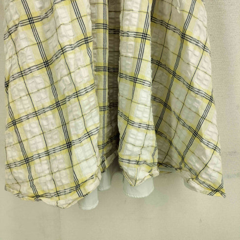 ランバンオンブルー LANVIN en Bleu チェックパフスリーブ S/S ワンピース レディース 38