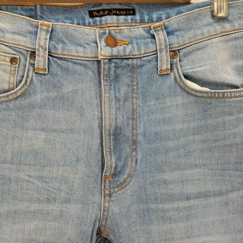 ヌーディージーンズ Nudie Jeans アイスブルーストレートデニムパンツ メンズ US:32-33