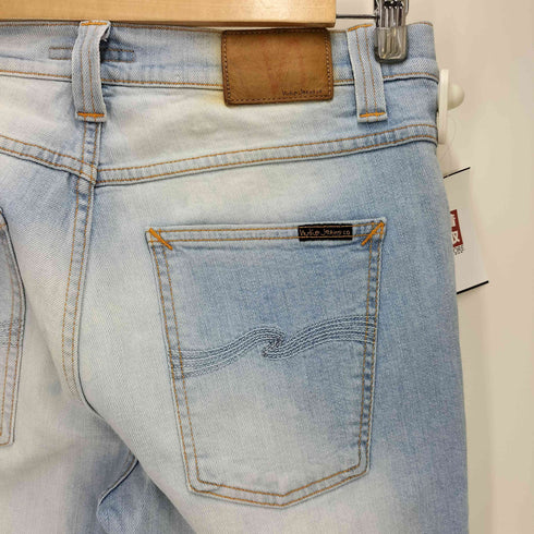 ヌーディージーンズ Nudie Jeans アイスブルーストレッチタイトストレートデニムパンツ メンズ US:32-33