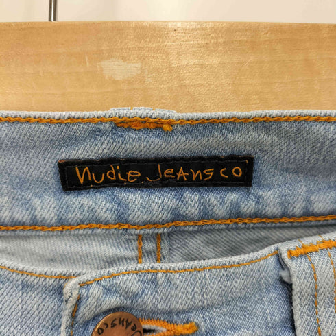 ヌーディージーンズ Nudie Jeans アイスブルーストレッチタイトストレートデニムパンツ メンズ US:32-33
