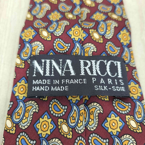 ニナリッチ NINA RICCI MADE IN FRANCE ペイズリー 総柄シルクネクタイ メンズ