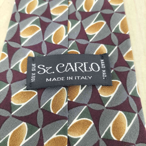 Sz.CARLO MADE IN ITALY 総柄シルクネクタイ メンズ