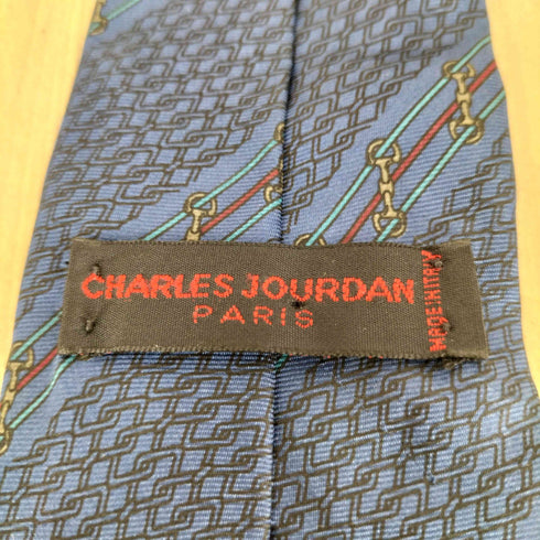シャルルジョルダン CHARLES JOURDAN チェーンデザインシルクネクタイ メンズ