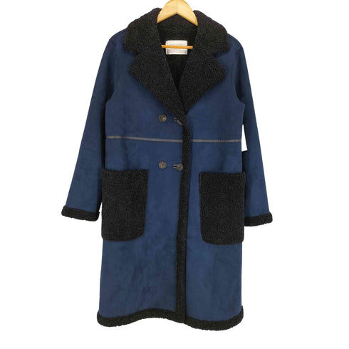 ザラ ZARA フェイクムートン ボアコート レディース import:M