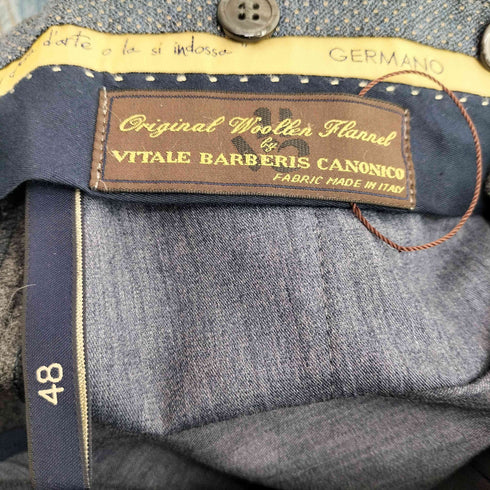 ヴィタルバルベリスカノニコ VITALE BARBERIS CANONICO GERMANO サイド アジャスター 2プリーツスラックスパンツ メンズ 48